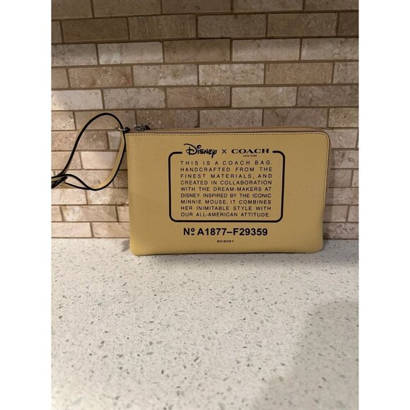 Coach Disney X Minnie Mouse edition zip pouch No. A1877-F29359 Yellow - Picture 1 of 3